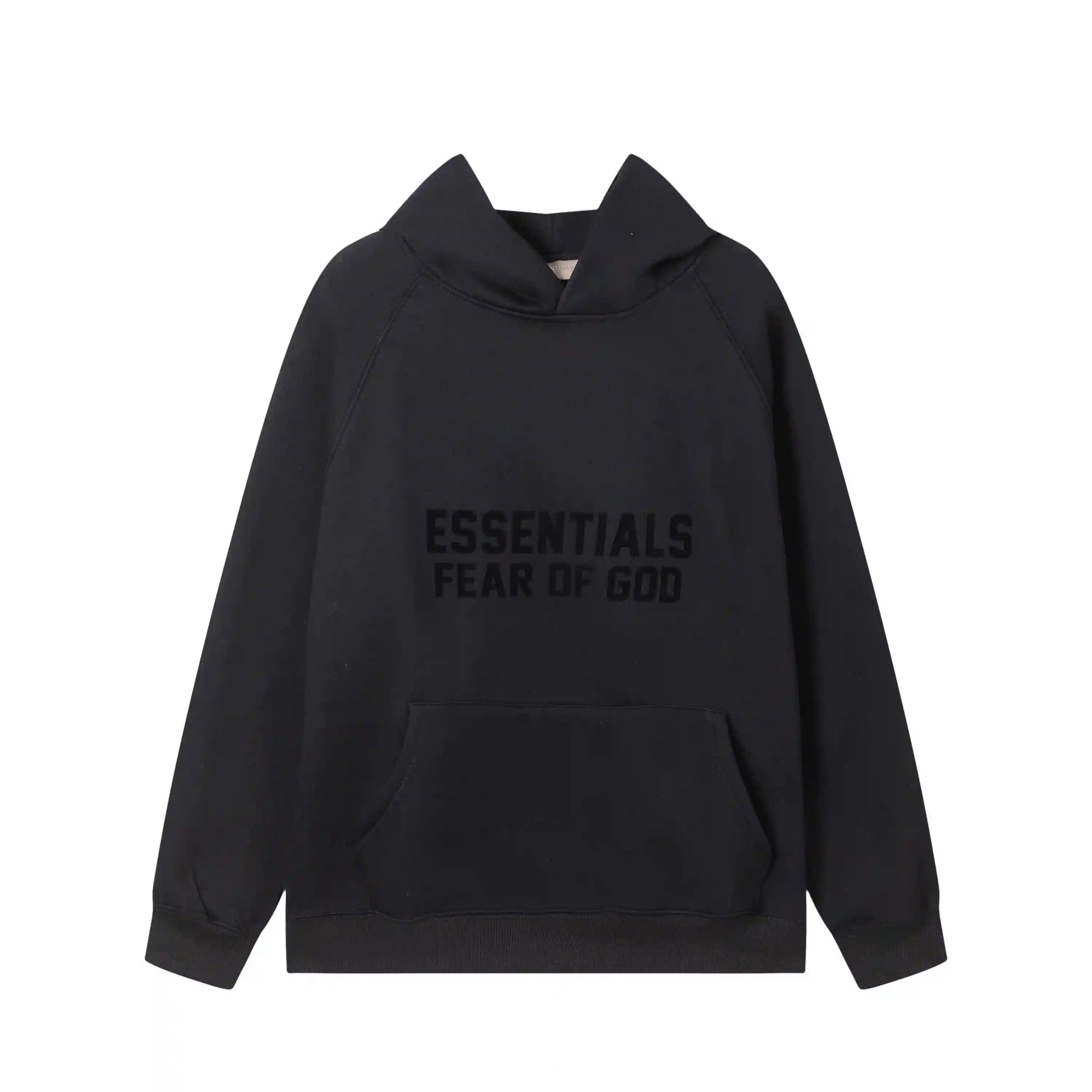 Essentials black timeless comfort fleece joggers with elastic waistband comfort by Fear Of God