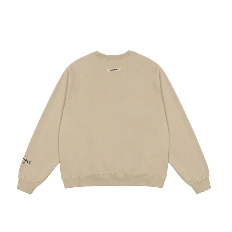 essentials light cream crewneck sweatshirt soft fleece casual