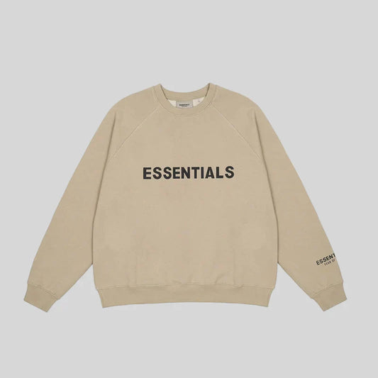 essentials light cream sweatshirt relaxed fit streetwear
