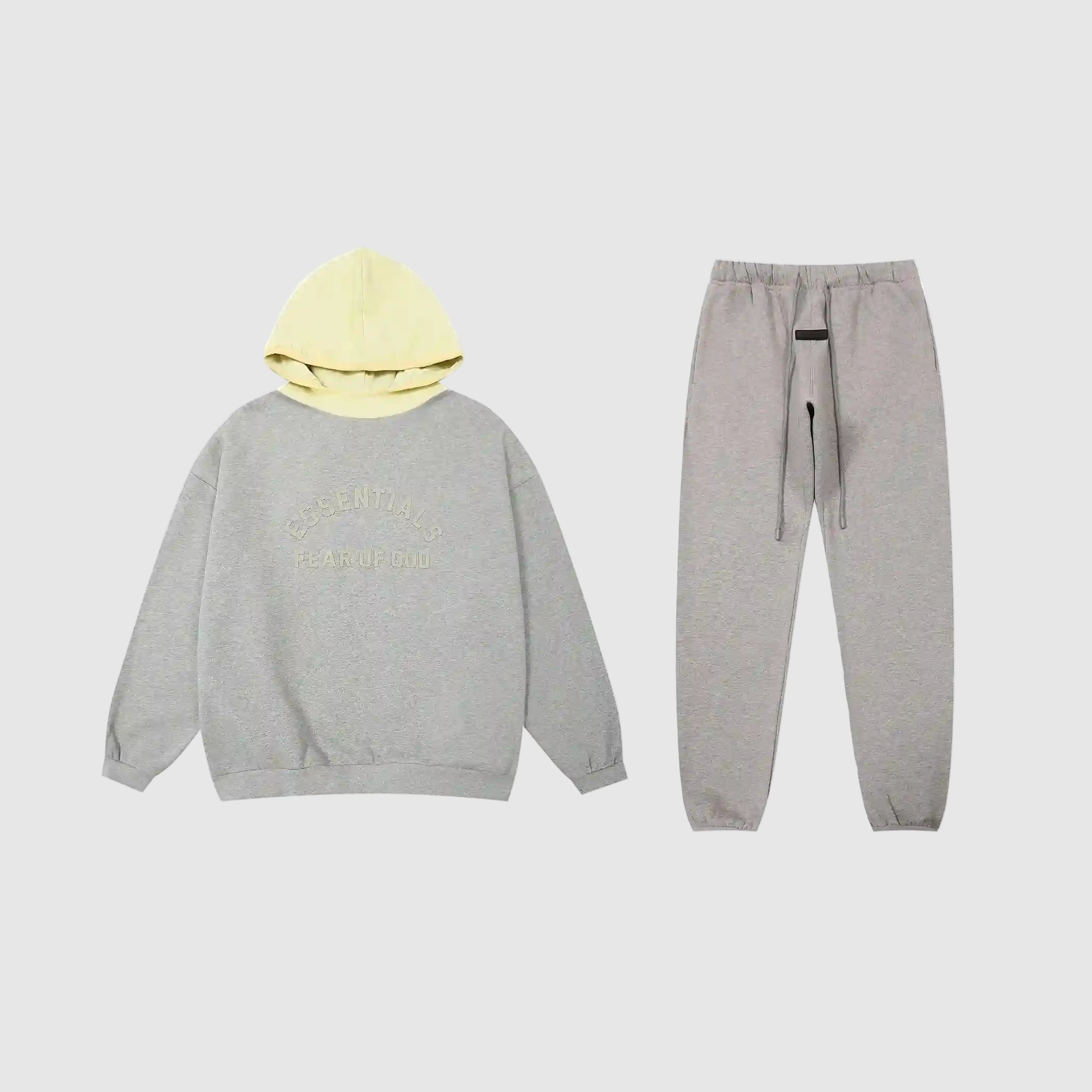 Light yellow head ESSENTIALS Clothing Light Heather Oatmeal Tracksuit 1