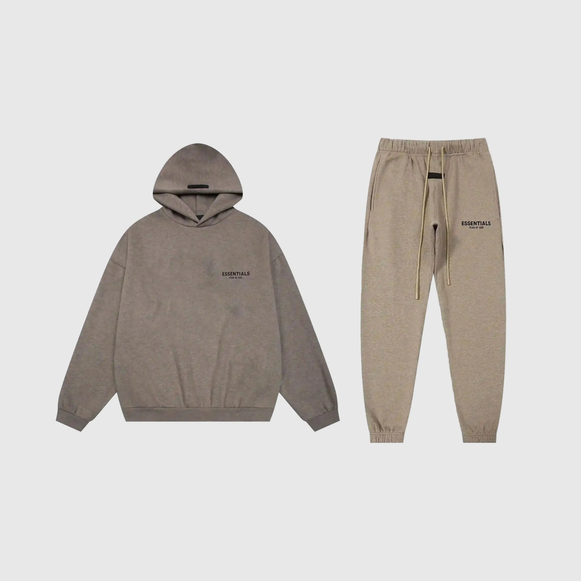 Essentials heathered grey comfort core fleece tracksuit with relaxed fit by Fear Of God