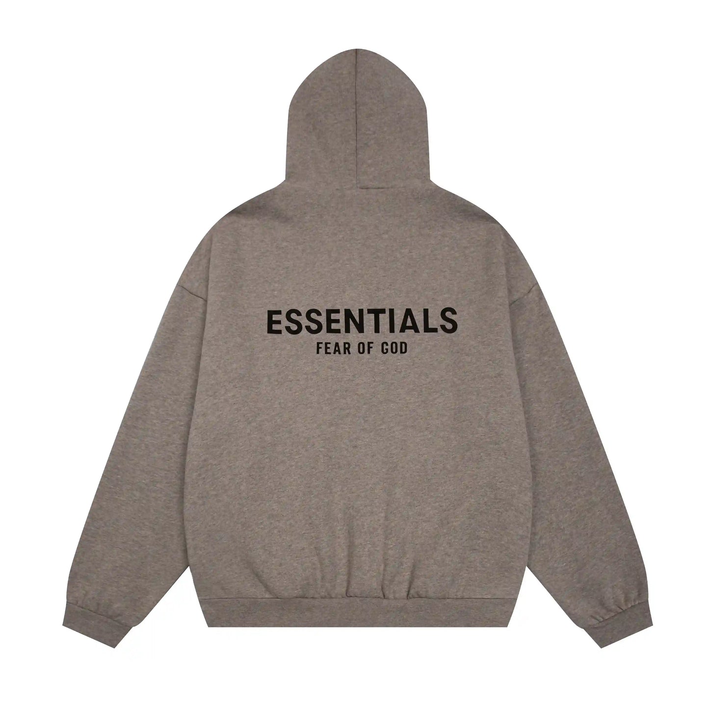 Design details of Essentials heathered grey comfort core fleece tracksuit by Fear Of God