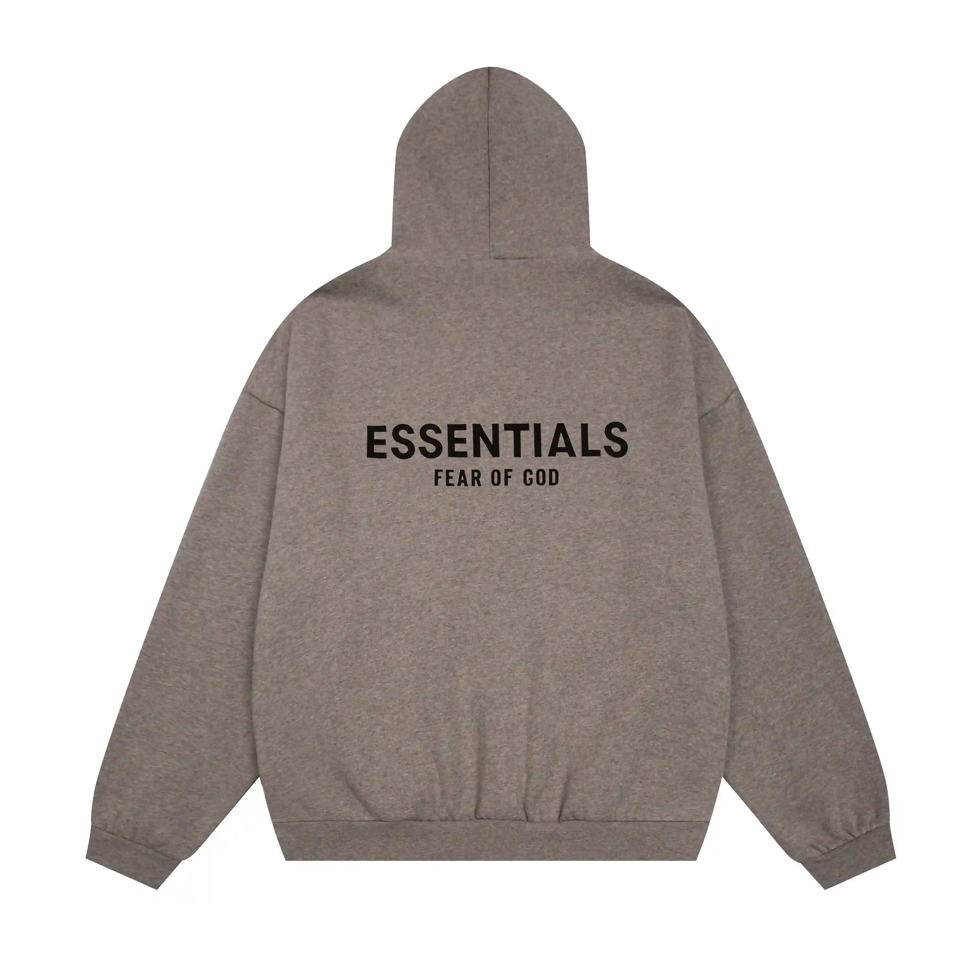 Design details of Essentials heathered grey comfort core fleece tracksuit by Fear Of God