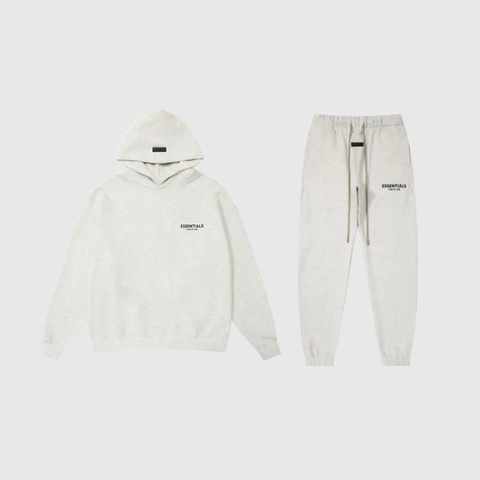 Essentials cloud dance refined comfort fleece tracksuit set with relaxed fit by Fear Of God