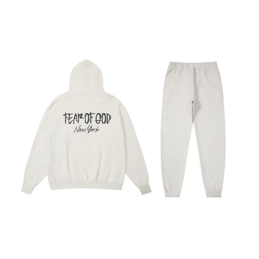 Essentials cloud dance core comfort fleece hoodie with soft interior detail by Fear Of God