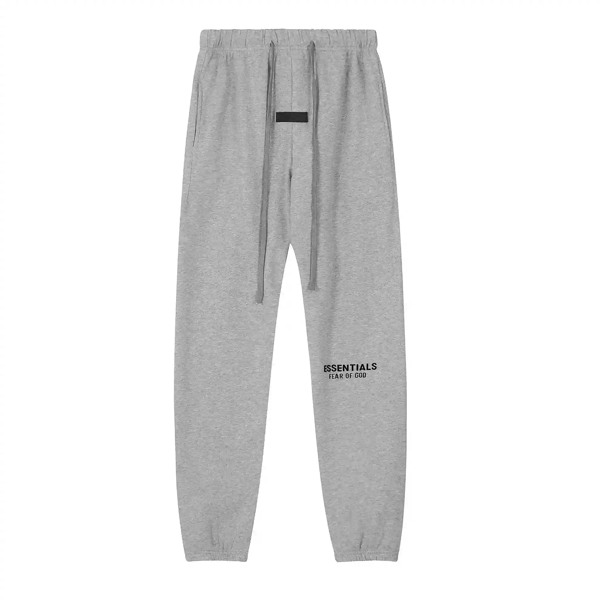 Essentials Dark Heather Oatmeal Hoodie Set back view – Fear of God set