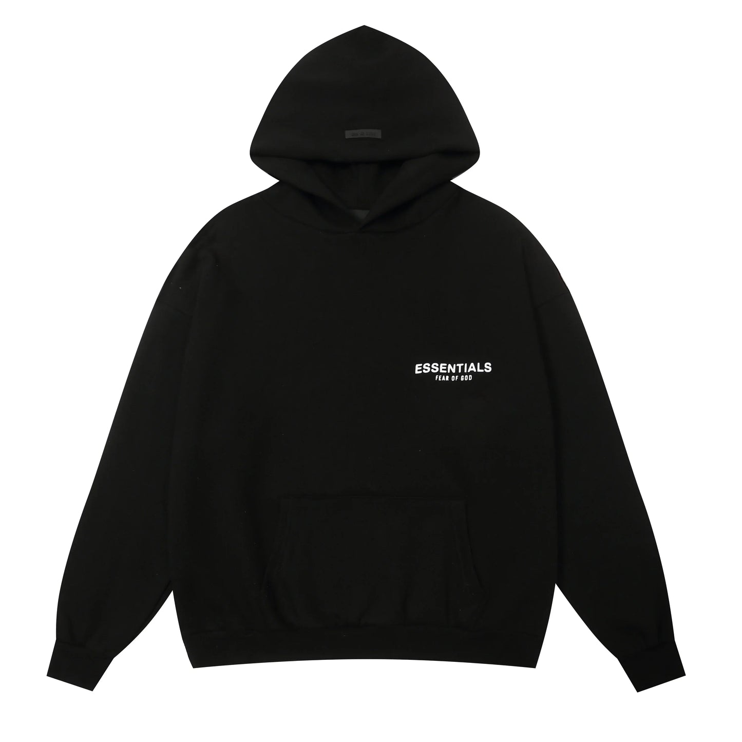 Essentials black signature comfort fleece joggers with elastic waistband comfort by Fear Of God