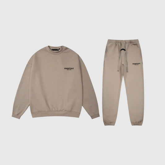 Essentials Sandrift Hoodie Set front view – Fear of God matching set