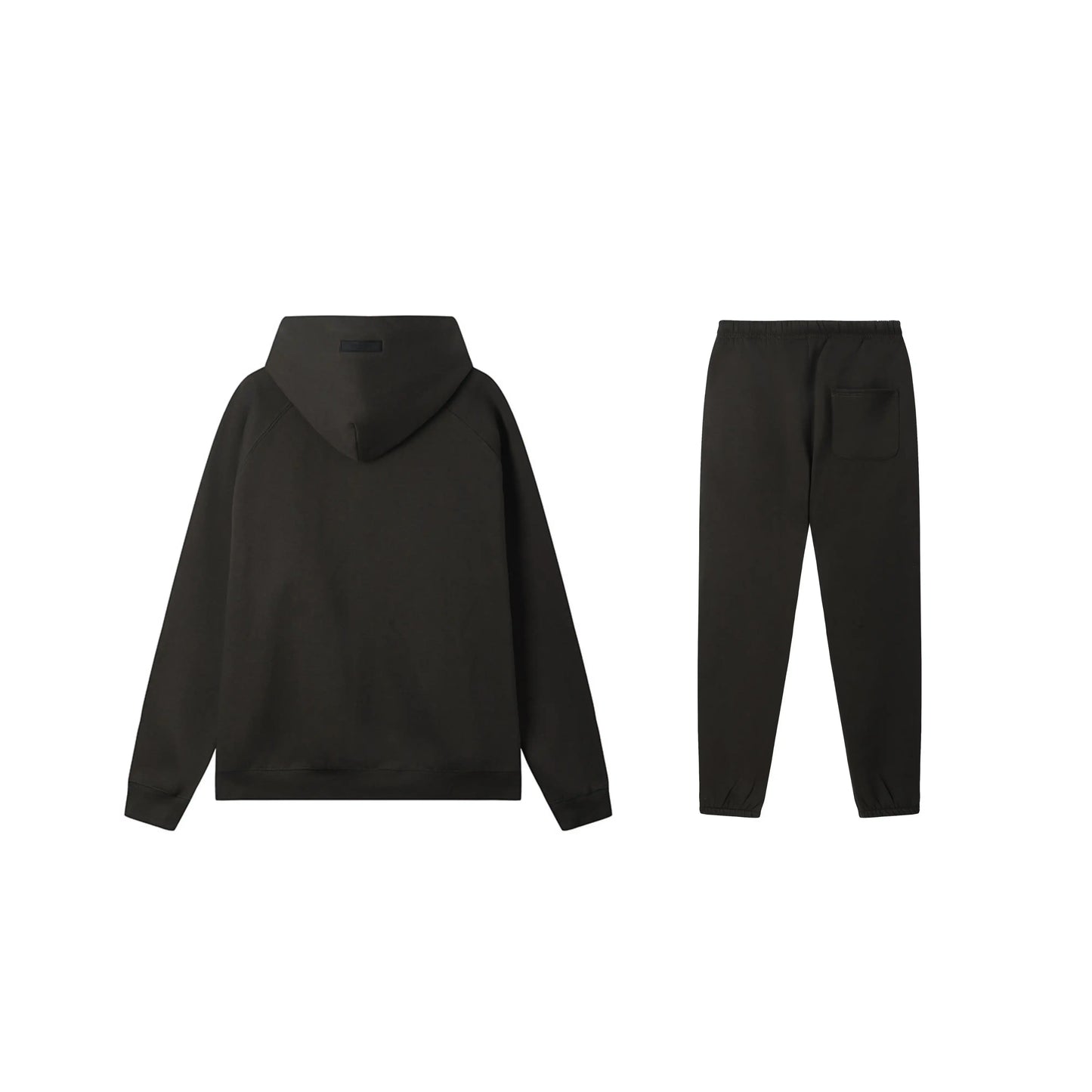 Essentials black elevated fleece hoodie with soft interior detail by Fear Of God

