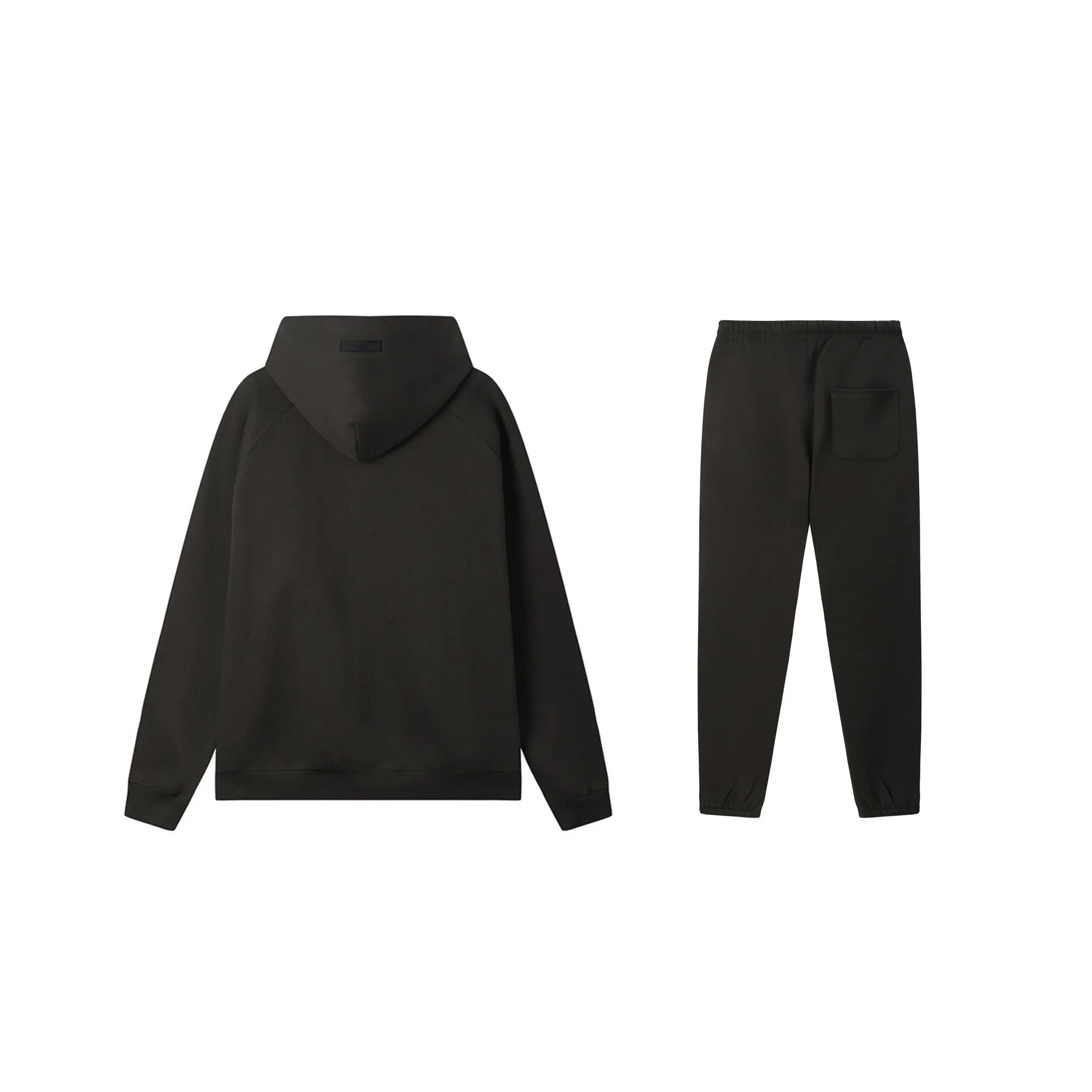 Essentials black elevated fleece hoodie with soft interior detail by Fear Of God

