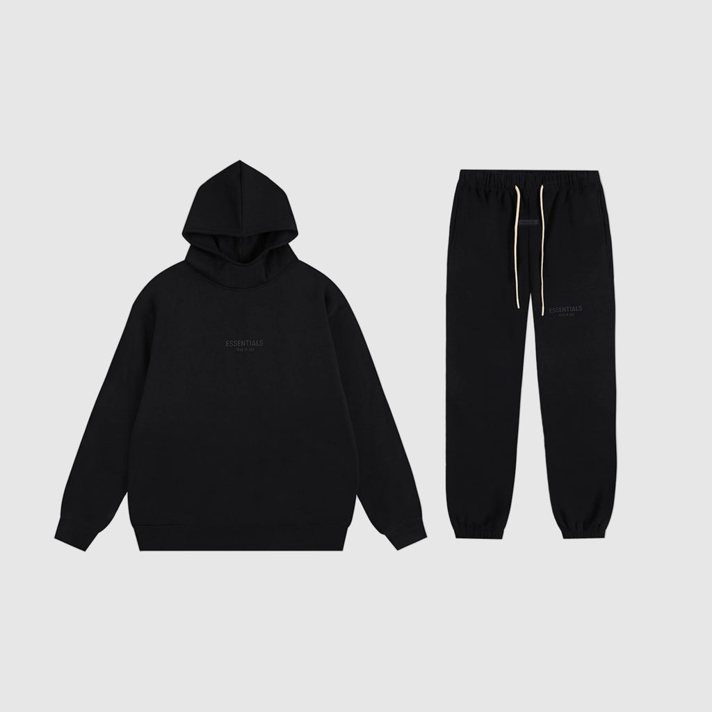Long Sleeve Hooded FOG ESSENTIALS Clothing Black Tracksuit 1