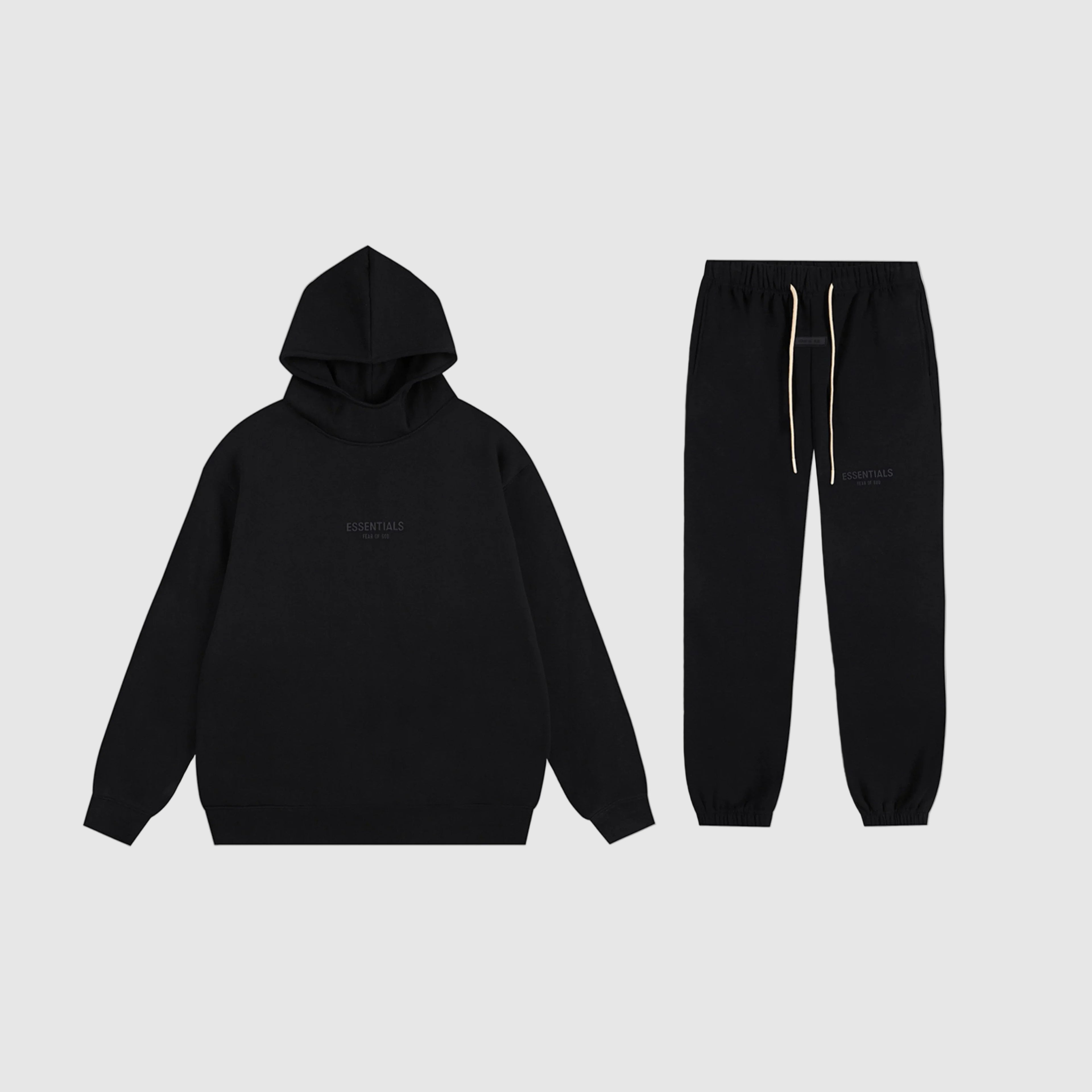 Long Sleeve Hooded FOG ESSENTIALS Clothing Black Tracksuit 1