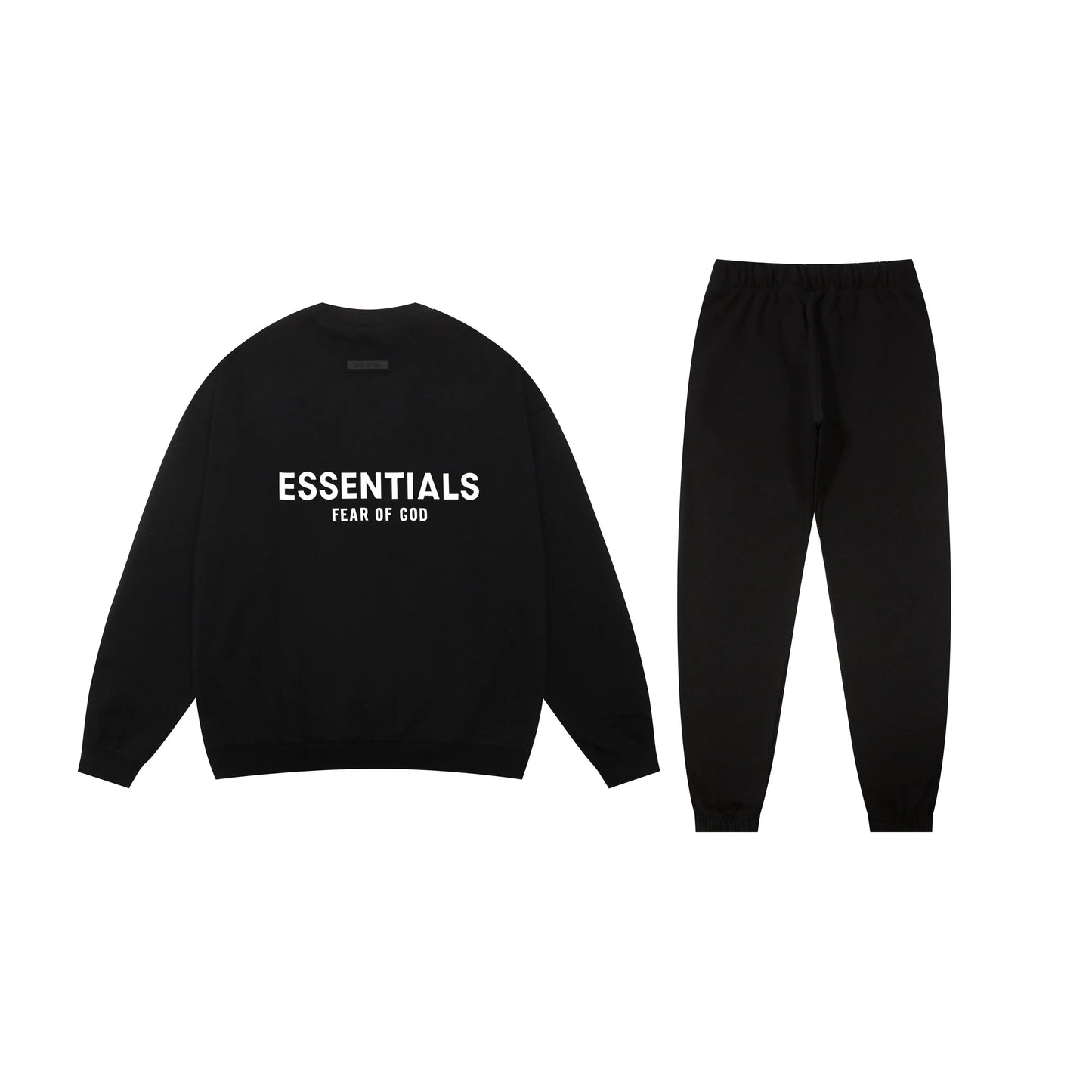 Essentials black classic everyday fleece hoodie with soft interior detail by Fear Of God