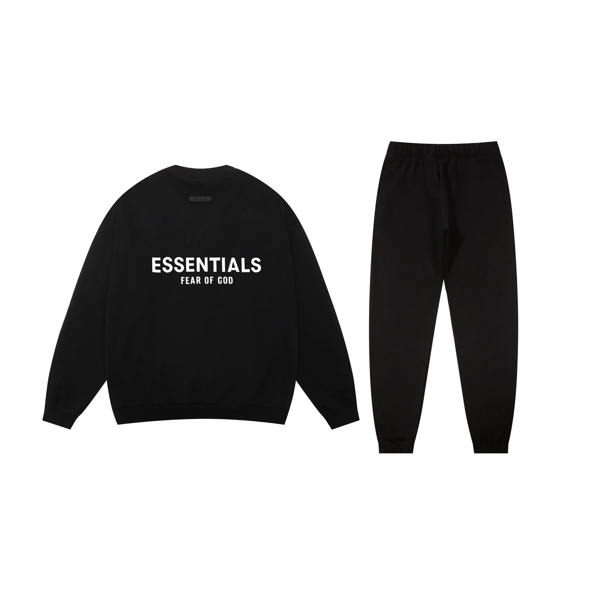 Essentials black classic everyday fleece hoodie with soft interior detail by Fear Of God