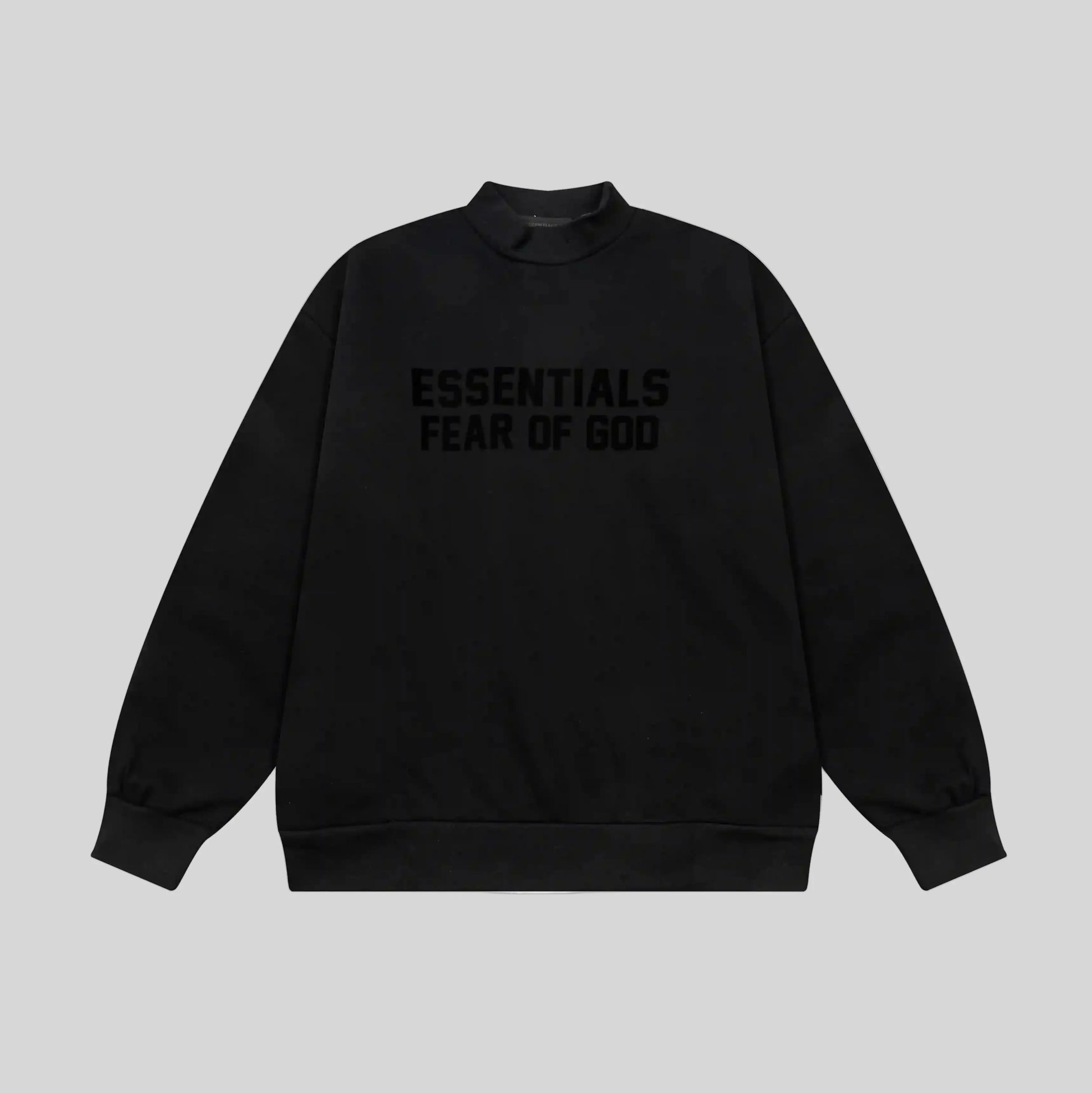 essentials black sweatshirt relaxed fit streetwear