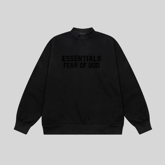 essentials black sweatshirt relaxed fit streetwear