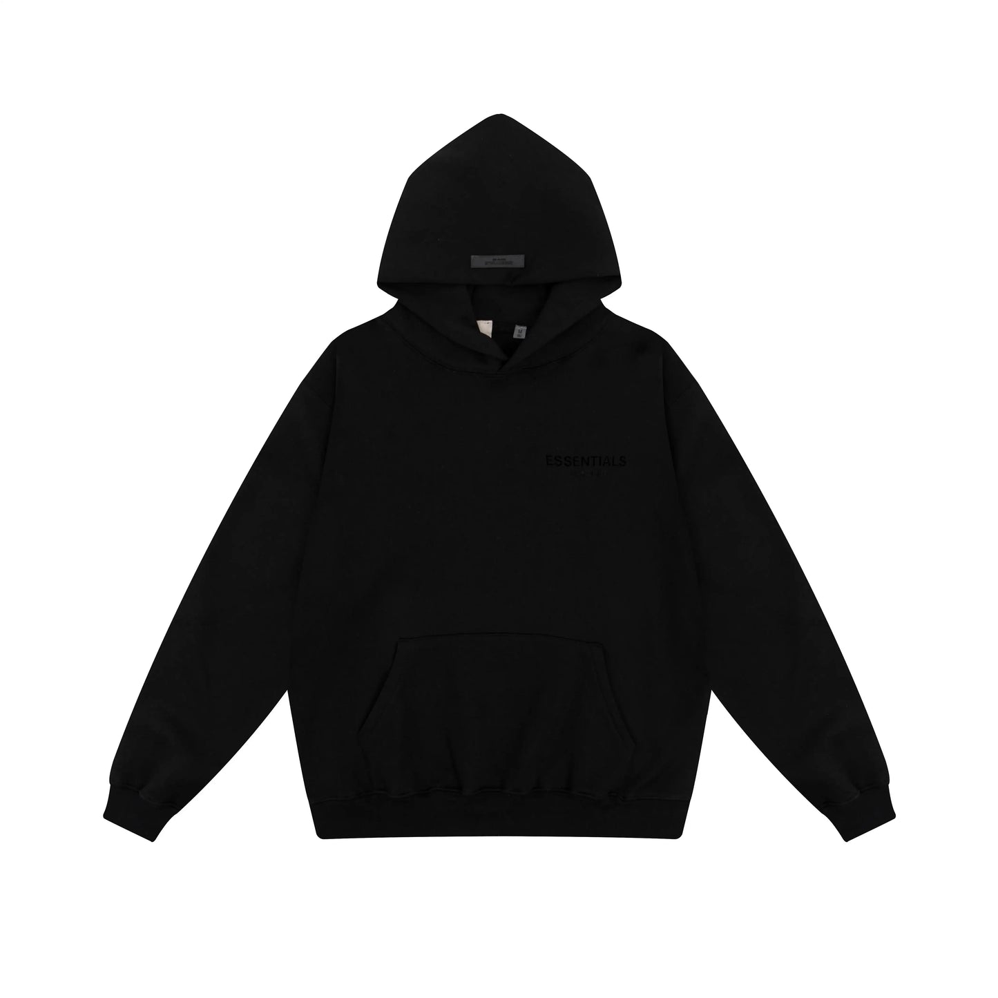 Essentials black relaxed everyday fleece joggers with elastic waistband comfort by Fear Of God