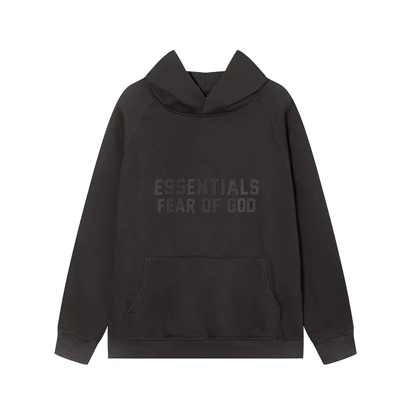 Essentials Ink hoodie set branding detail close-up