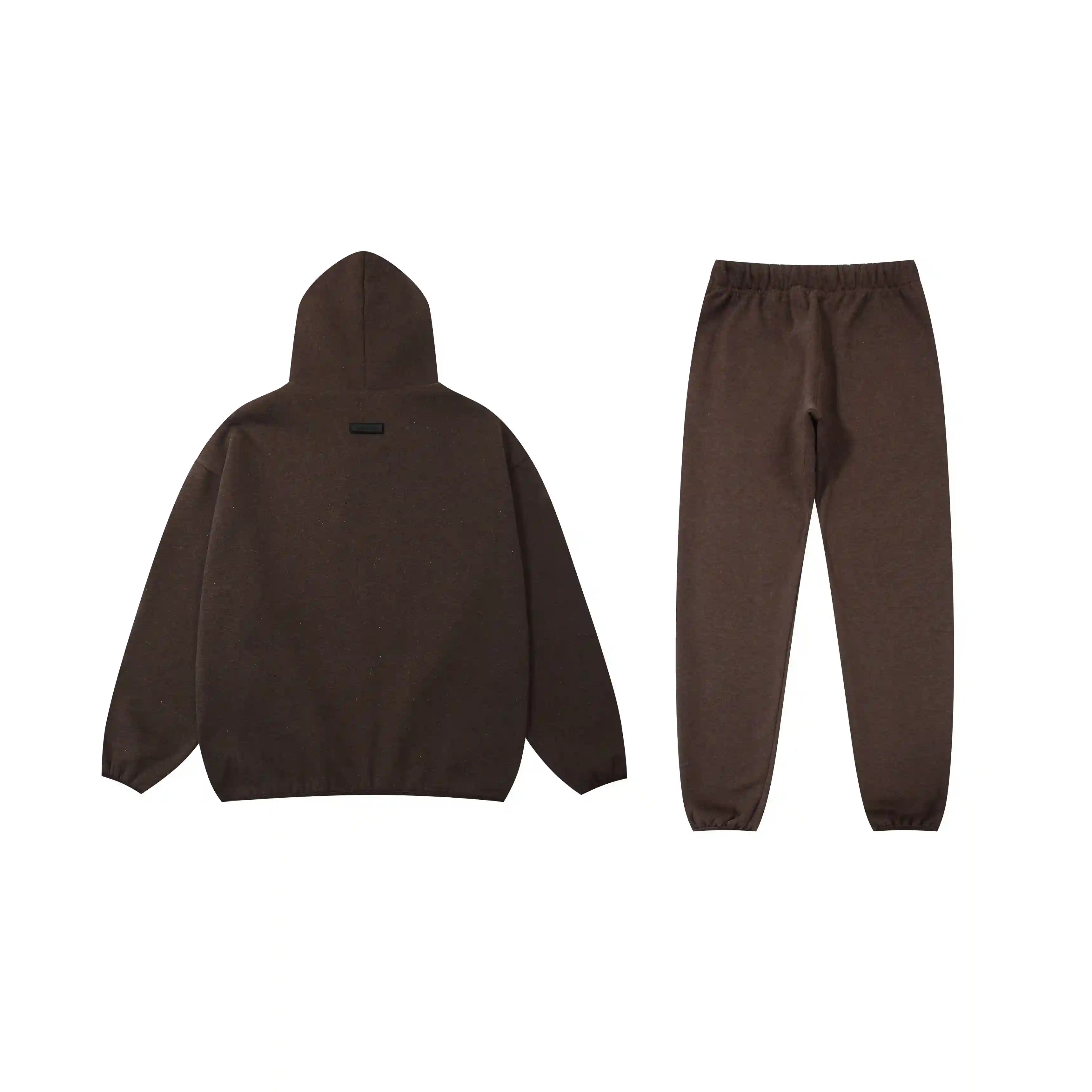 New Dark FEAR OF GOD ESSENTIALS Hooded Clothing Congo Brown Long Sleeve Tracksuit 2