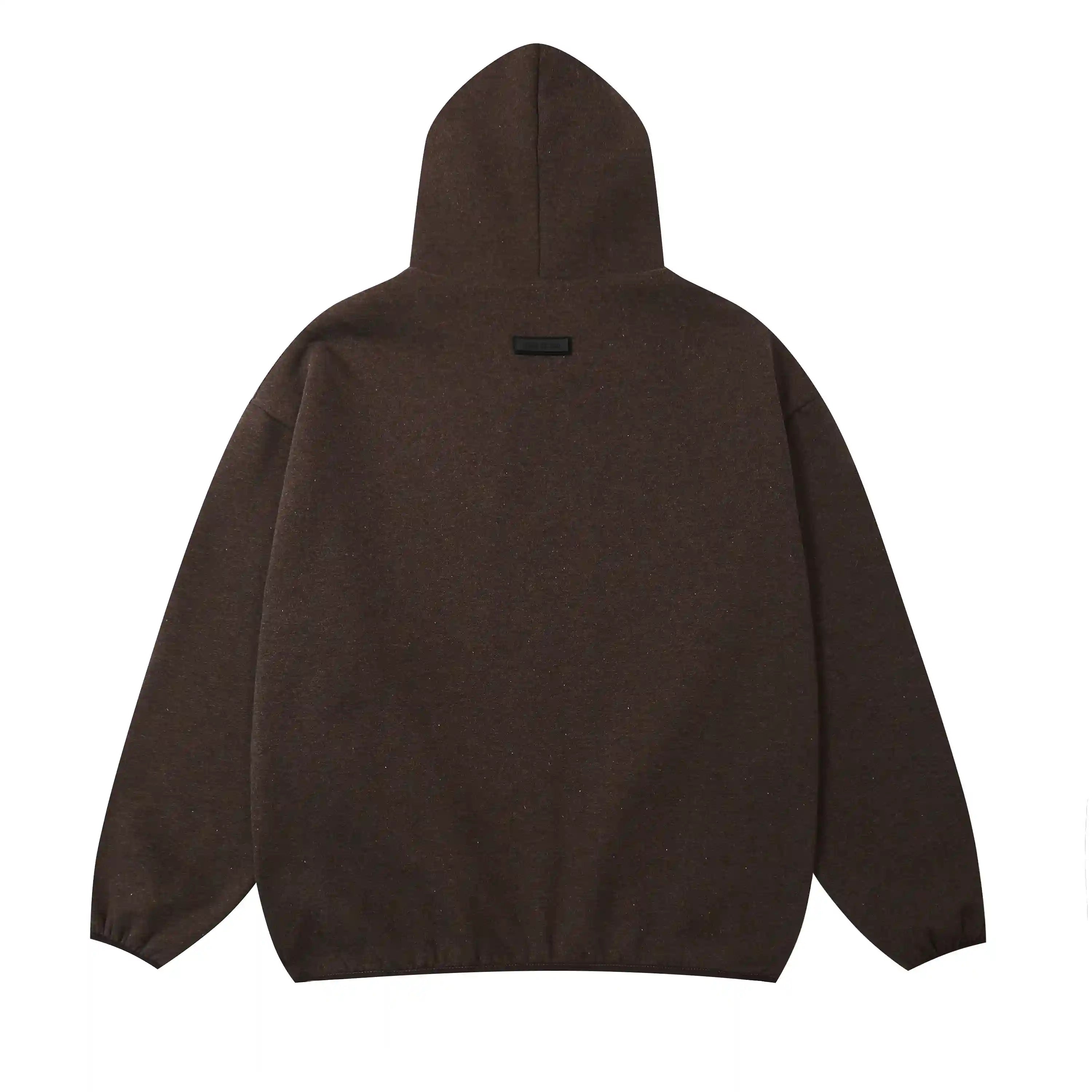 New Dark FEAR OF GOD ESSENTIALS Hooded Clothing Congo Brown Long Sleeve Tracksuit 4
