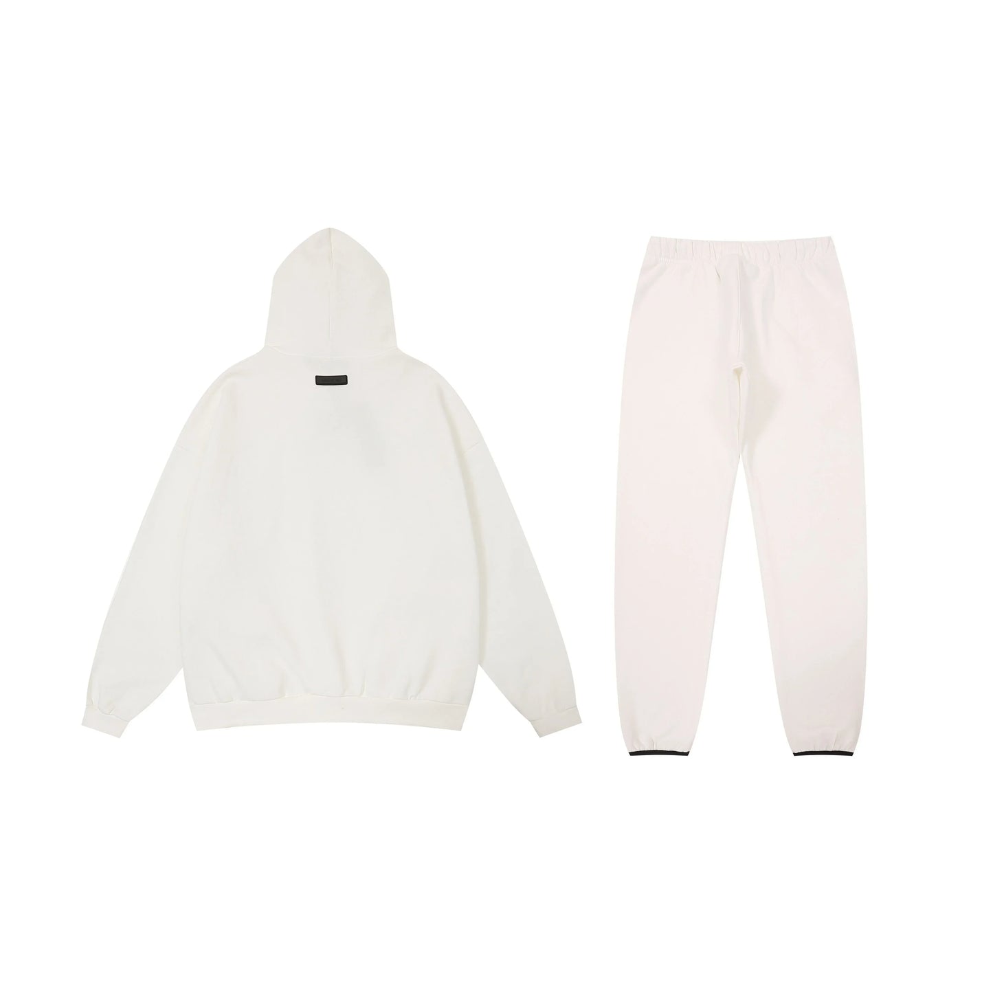 Essentials eggshell cozy fleece hoodie with soft interior detail by Fear Of God