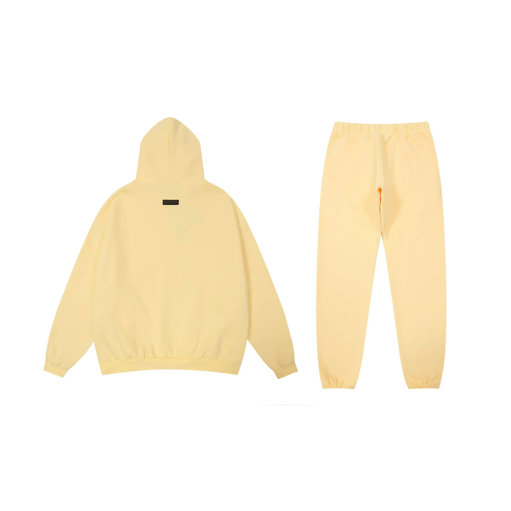 New FEAR OF GOD Hooded ESSENTIALS Clothing Garden Yellow Long Sleeve Tracksuit 2