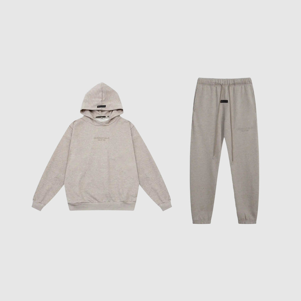 New FOG Hooded ESSENTIALS Clothing Heathered Grey Long Sleeve Tracksuit 1