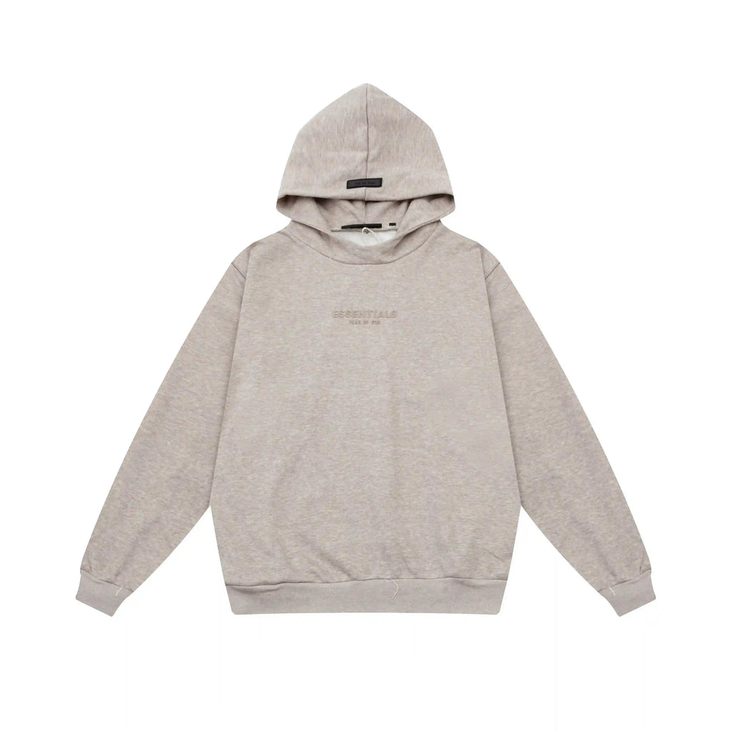 New FOG Hooded ESSENTIALS Clothing Heathered Grey Long Sleeve Tracksuit 3