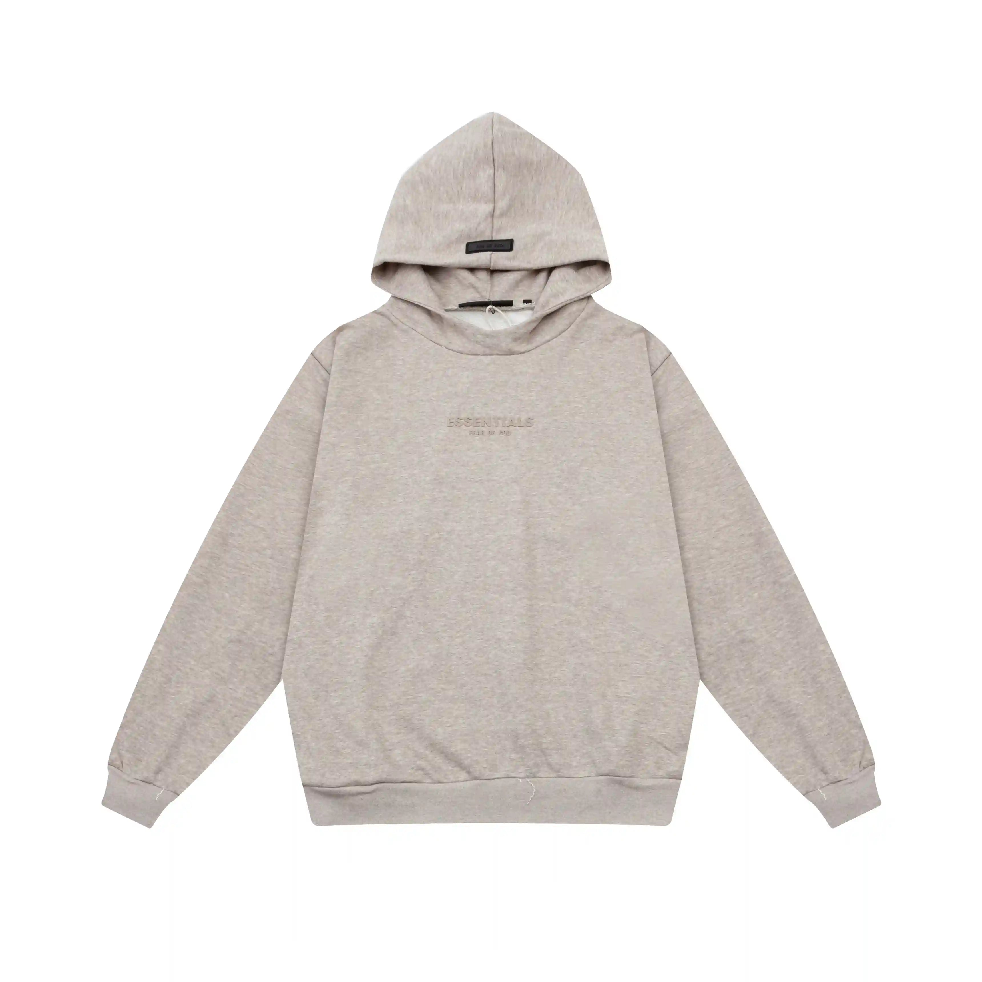 New FOG Hooded ESSENTIALS Clothing Heathered Grey Long Sleeve Tracksuit 3