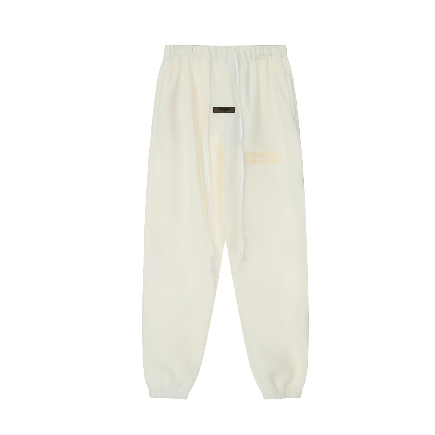 Cloud dance Essentials joggers soft-touch rubberized logo on leg close-up