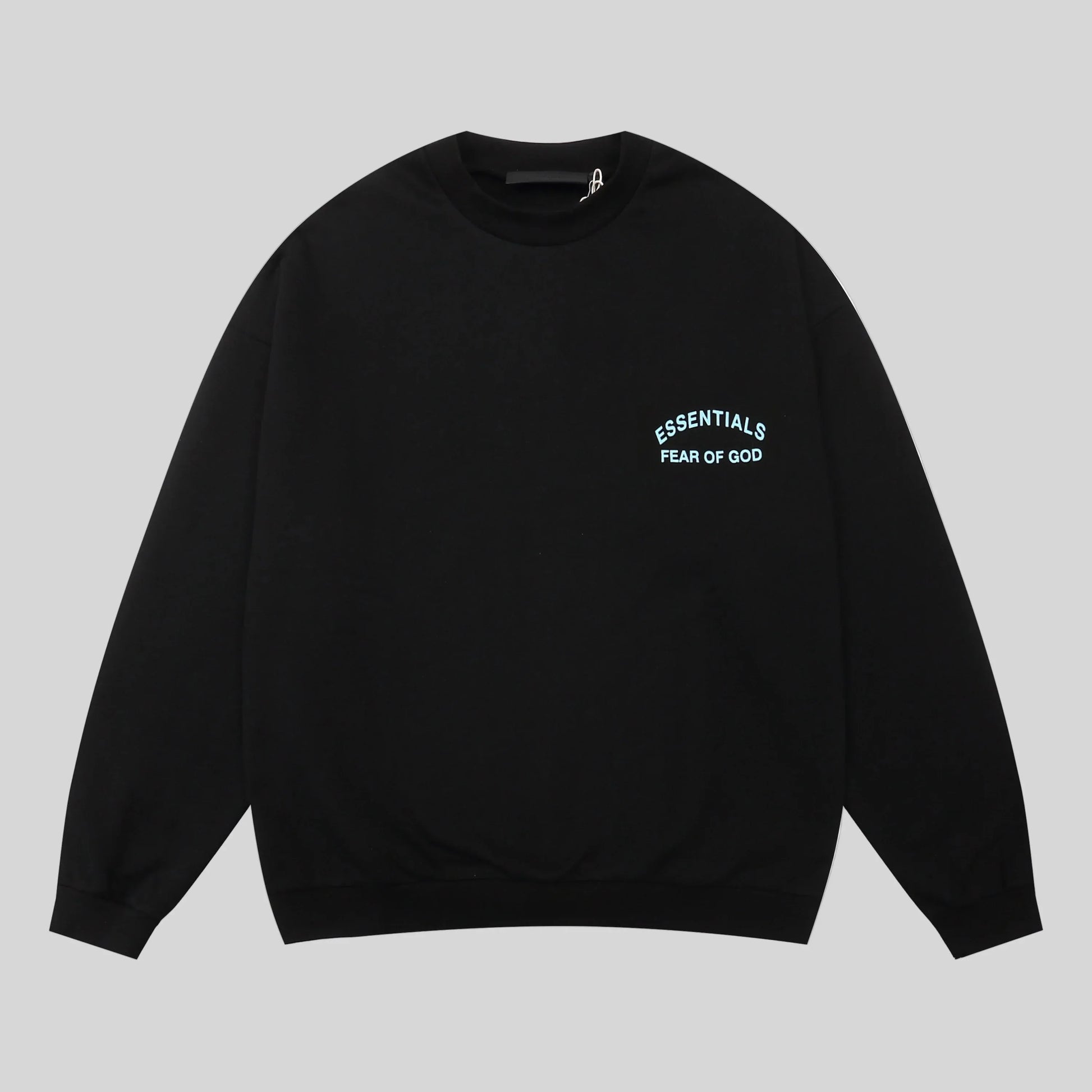 essentials black sweatshirt relaxed fit streetwear