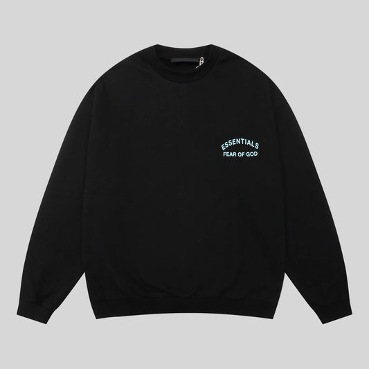 essentials black sweatshirt relaxed fit streetwear