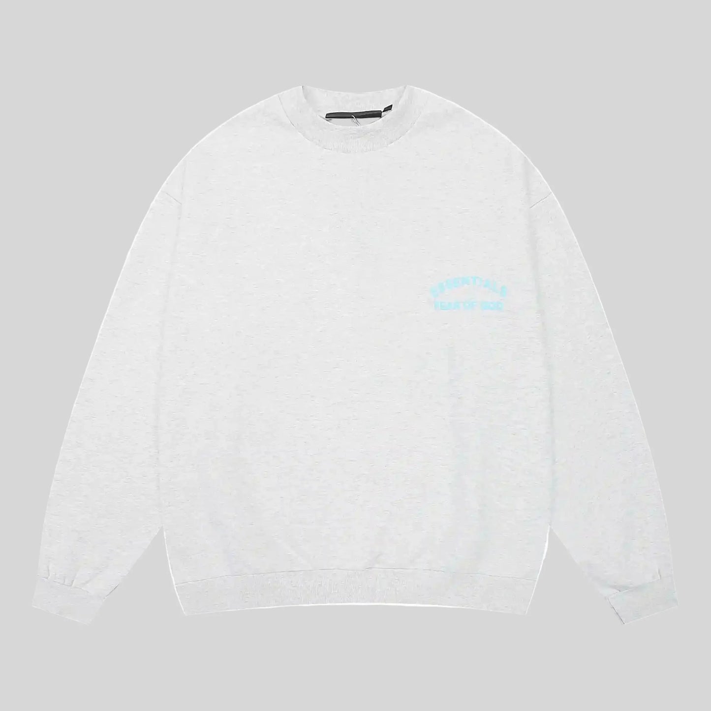 Fear of God Essentials eggshell crewneck sweatshirt front view 380gsm core fleece