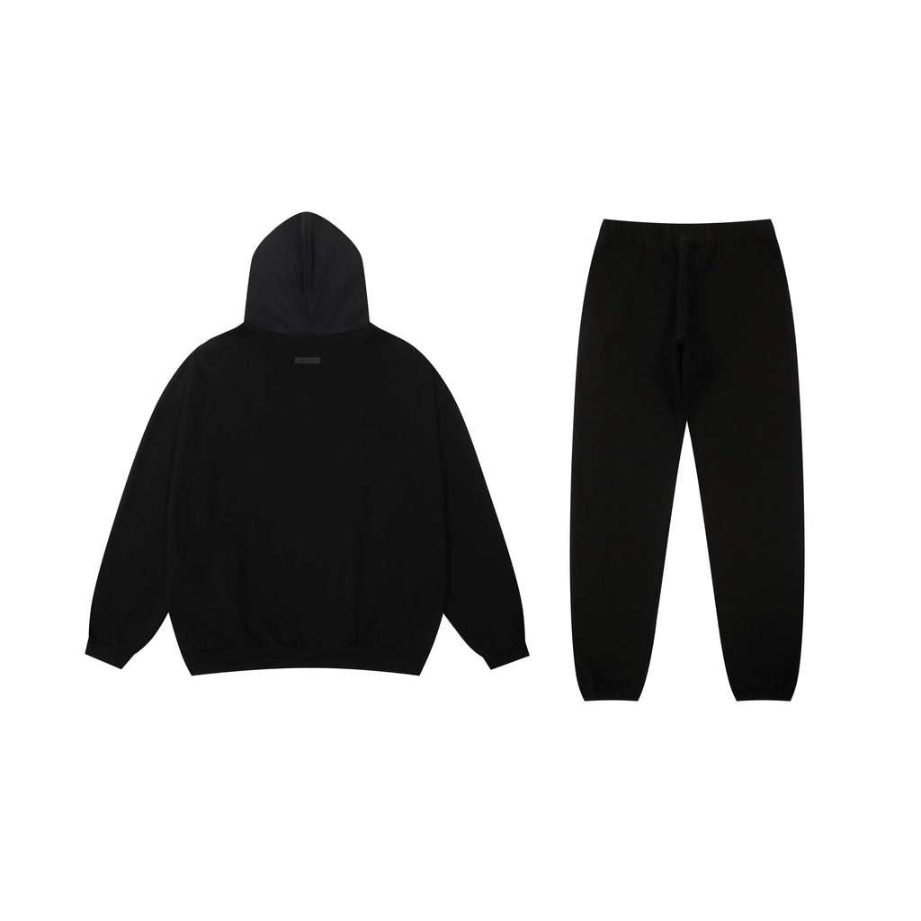 Plain ESSENTIALS Clothing Black Tracksuit 2