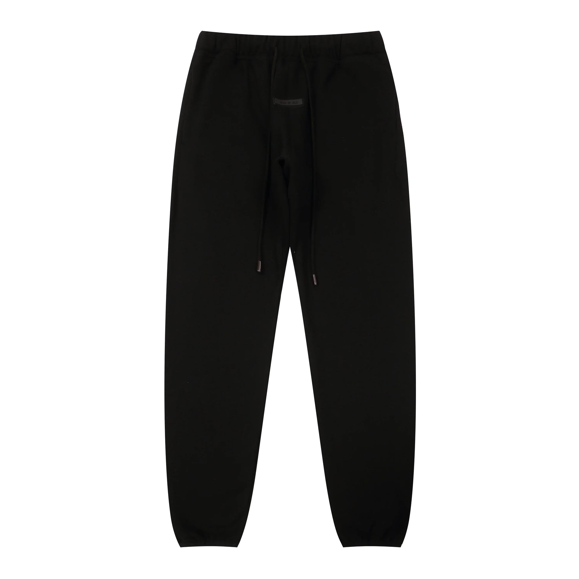 Fear of God Essentials black tracksuit back view hood and joggers