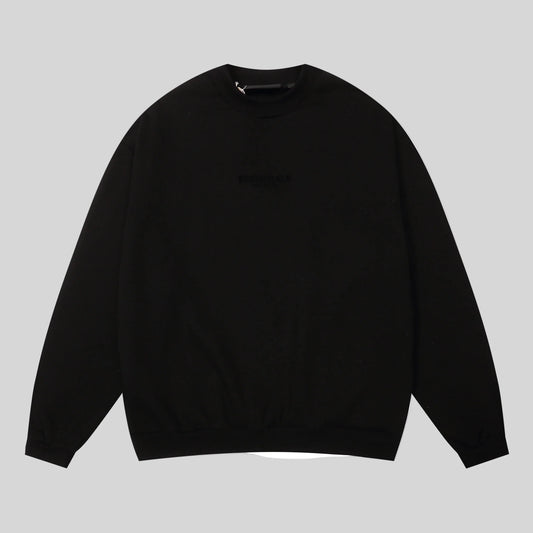 essentials black sweatshirt relaxed fit streetwear