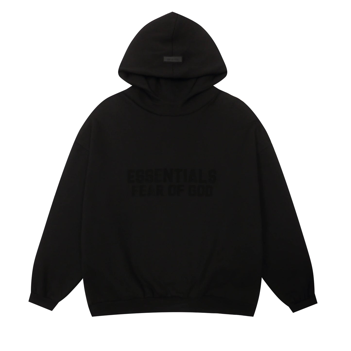 Essentials black comfort fit fleece joggers with elastic waistband comfort by Fear Of God