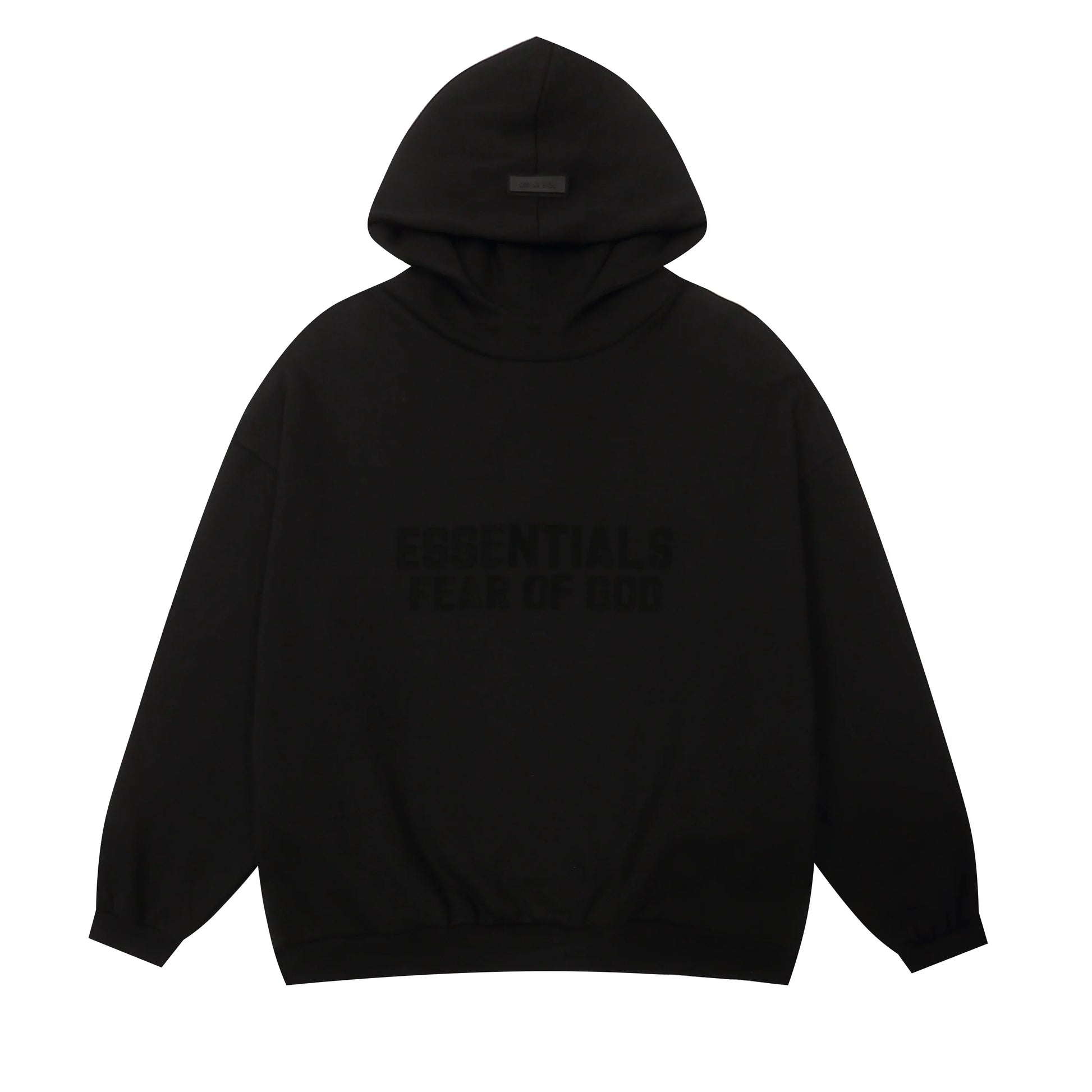 Essentials black comfort fit fleece joggers with elastic waistband comfort by Fear Of God