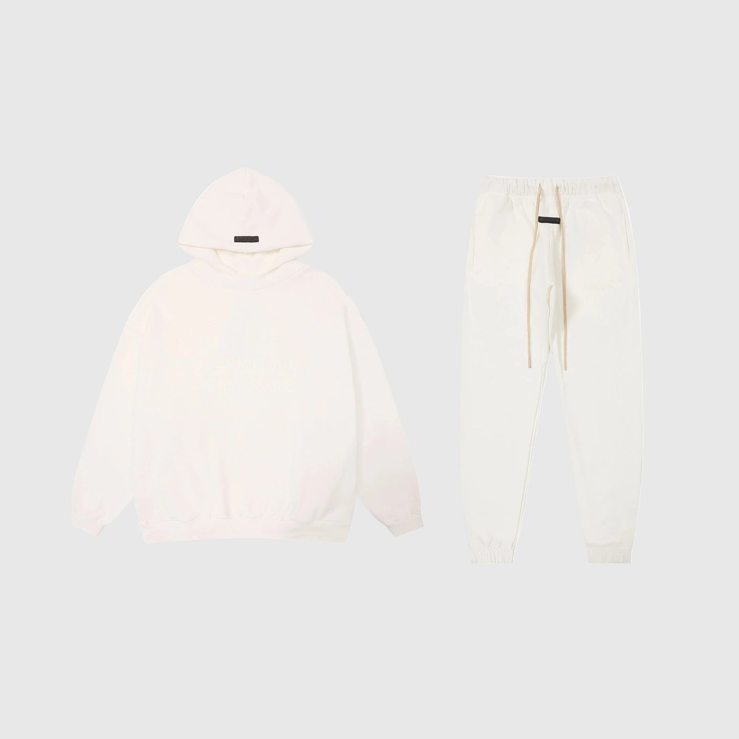 Essentials eggshell relaxed comfort fleece tracksuit set with relaxed fit by Fear Of God