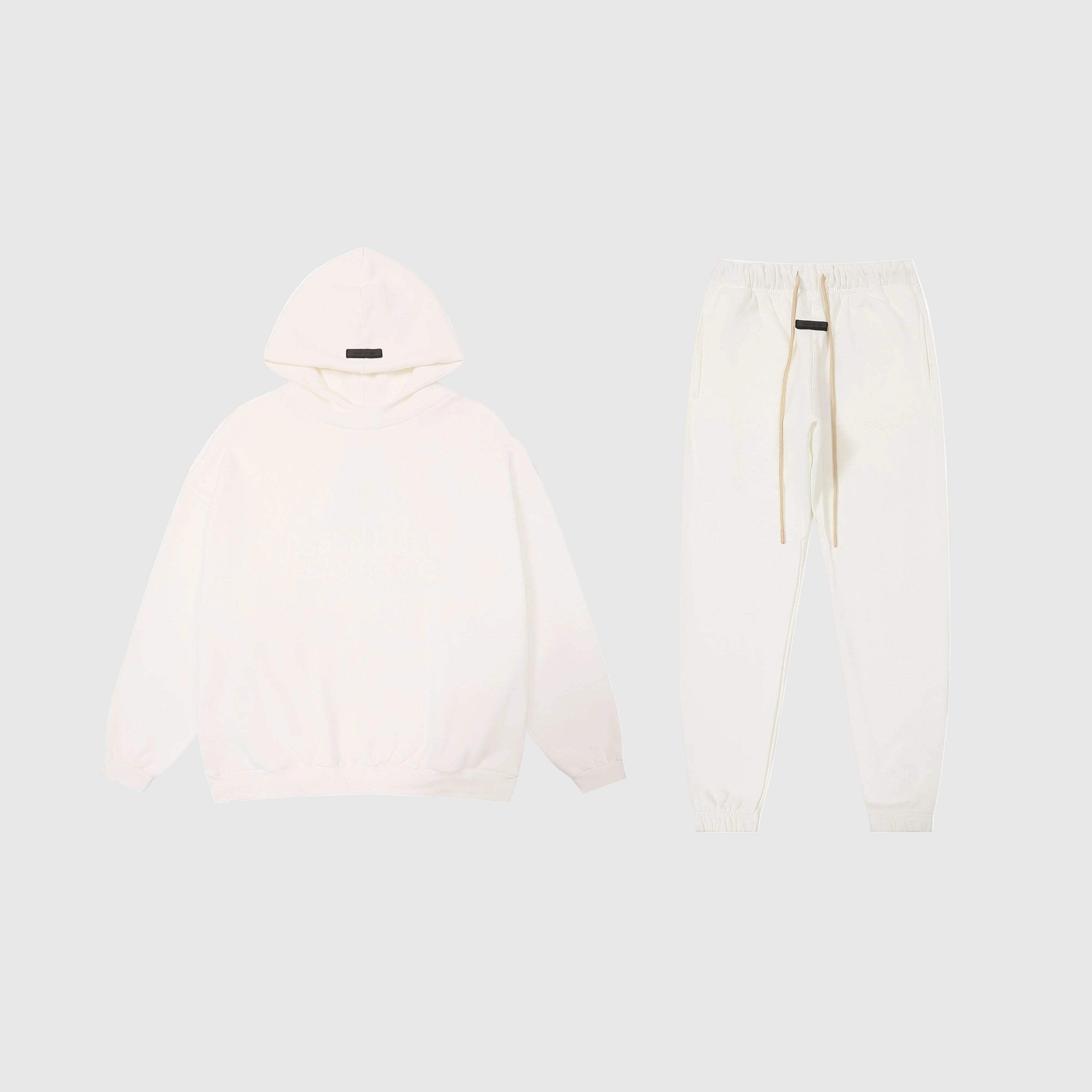 Plain FEAR OF GOD ESSENTIALS Hooded Clothing Eggshell Tracksuit 1