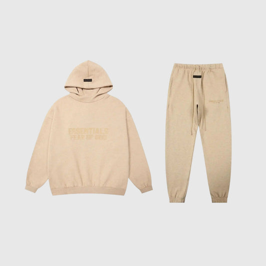 Essentials calm shell core fleece tracksuit front view by Fear Of God