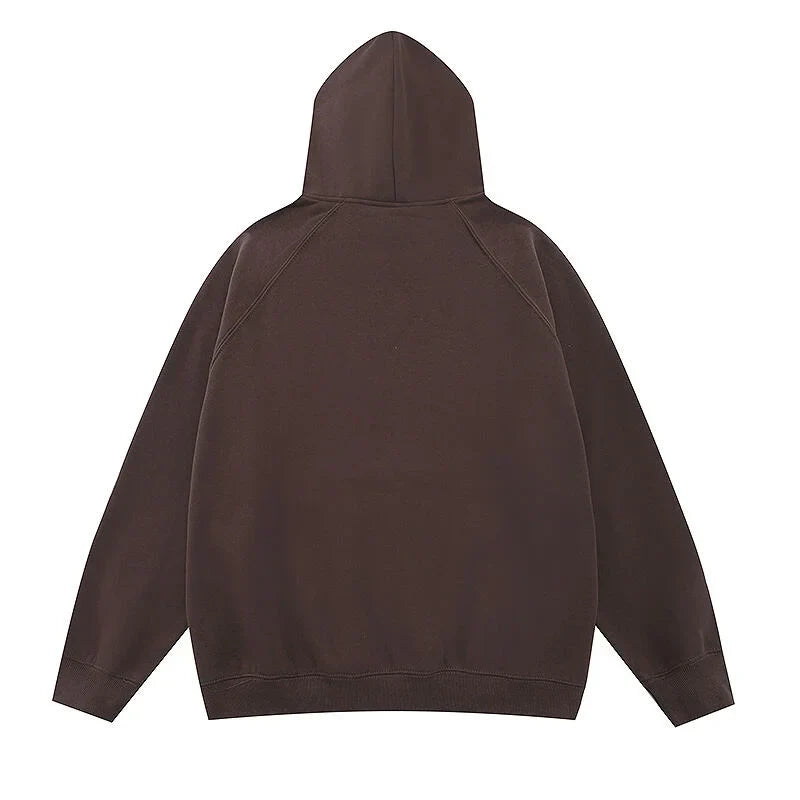 Congo brown Essentials hoodie rib-knit cuff and waist hem detail