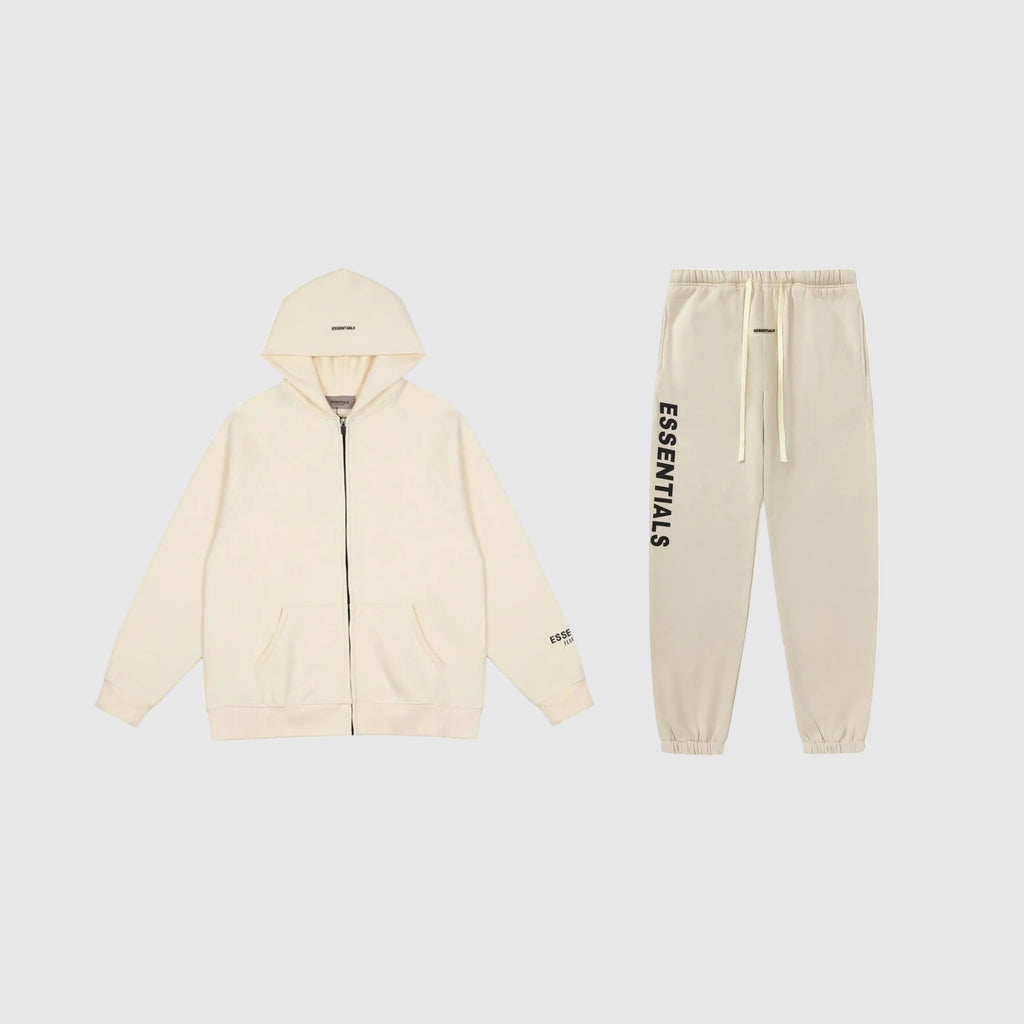 Pure FOG Hooded ESSENTIALS Clothing Light Cream Long Sleeve Tracksuit 1