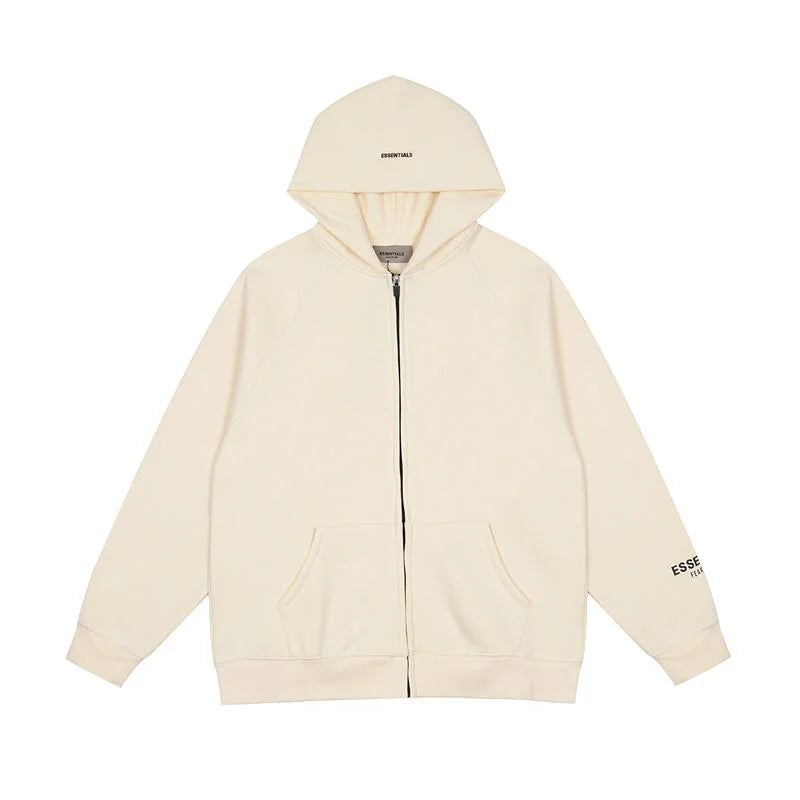 Pure FOG Hooded ESSENTIALS Clothing Light Cream Long Sleeve Tracksuit 3