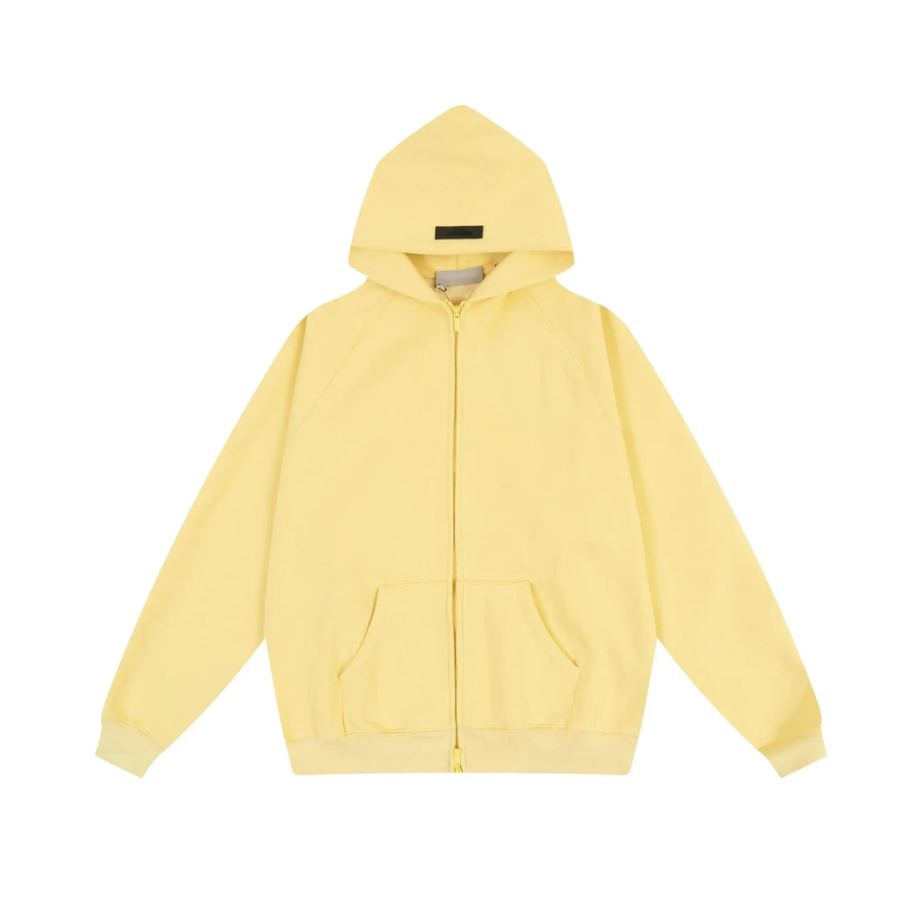 Pure Light FEAR OF GOD Hooded ESSENTIALS Clothing Garden Yellow Long Sleeve Tracksuit 3