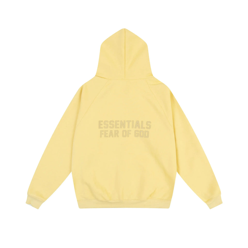 Pure Light FEAR OF GOD Hooded ESSENTIALS Clothing Garden Yellow Long Sleeve Tracksuit 4