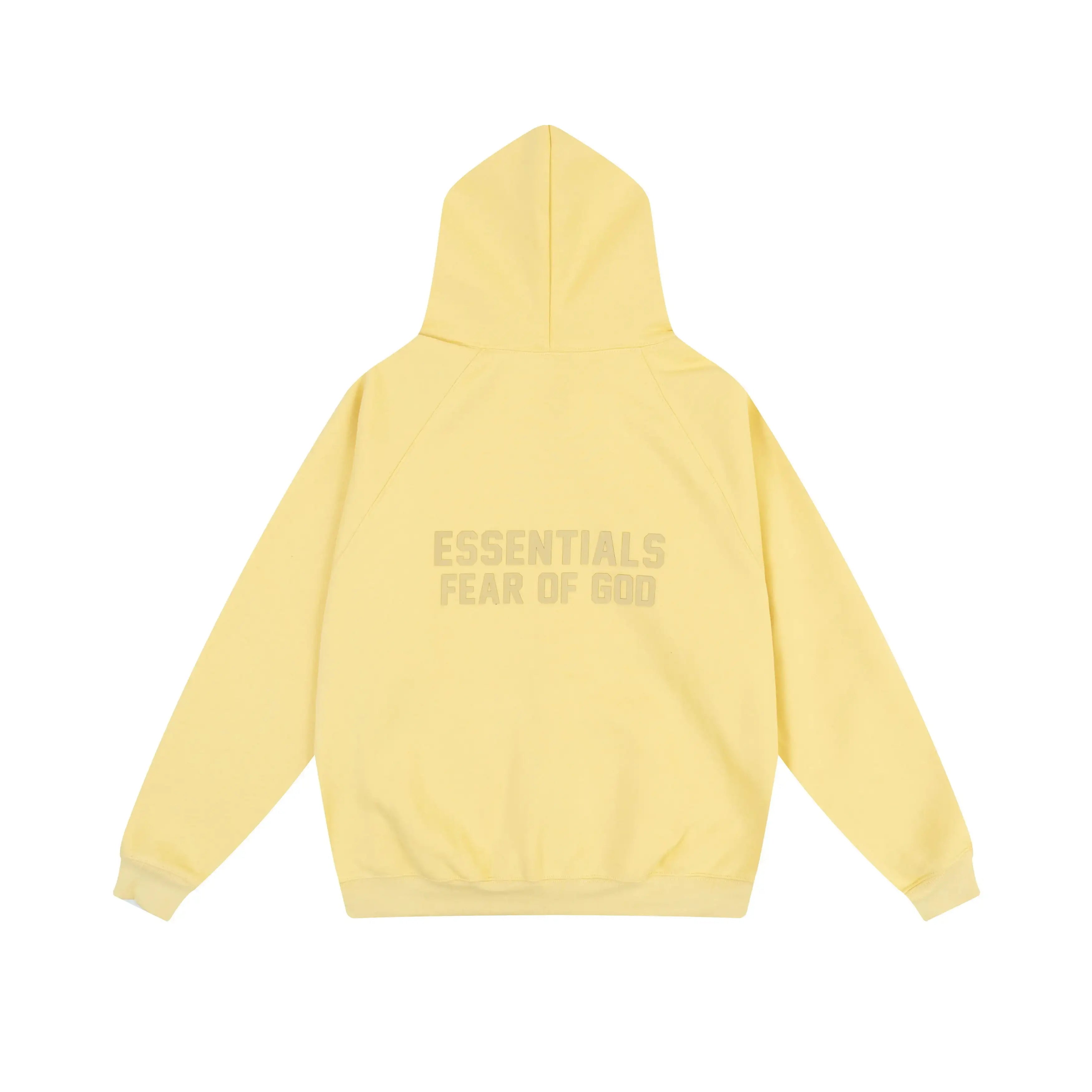 Pure Light FEAR OF GOD Hooded ESSENTIALS Clothing Garden Yellow Long Sleeve Tracksuit 4