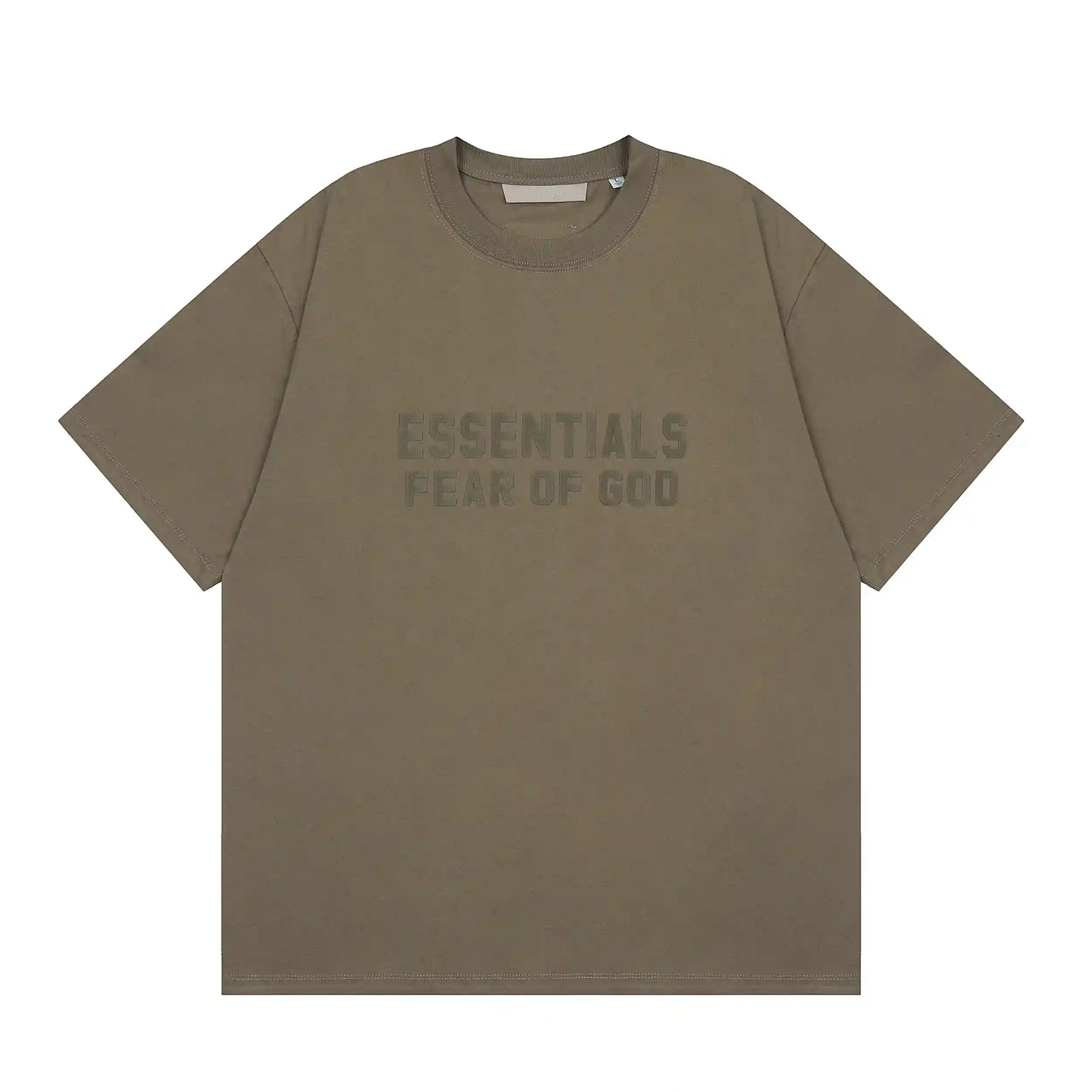 Classic crew neckline on essentials wood t-shirt by Fear of God