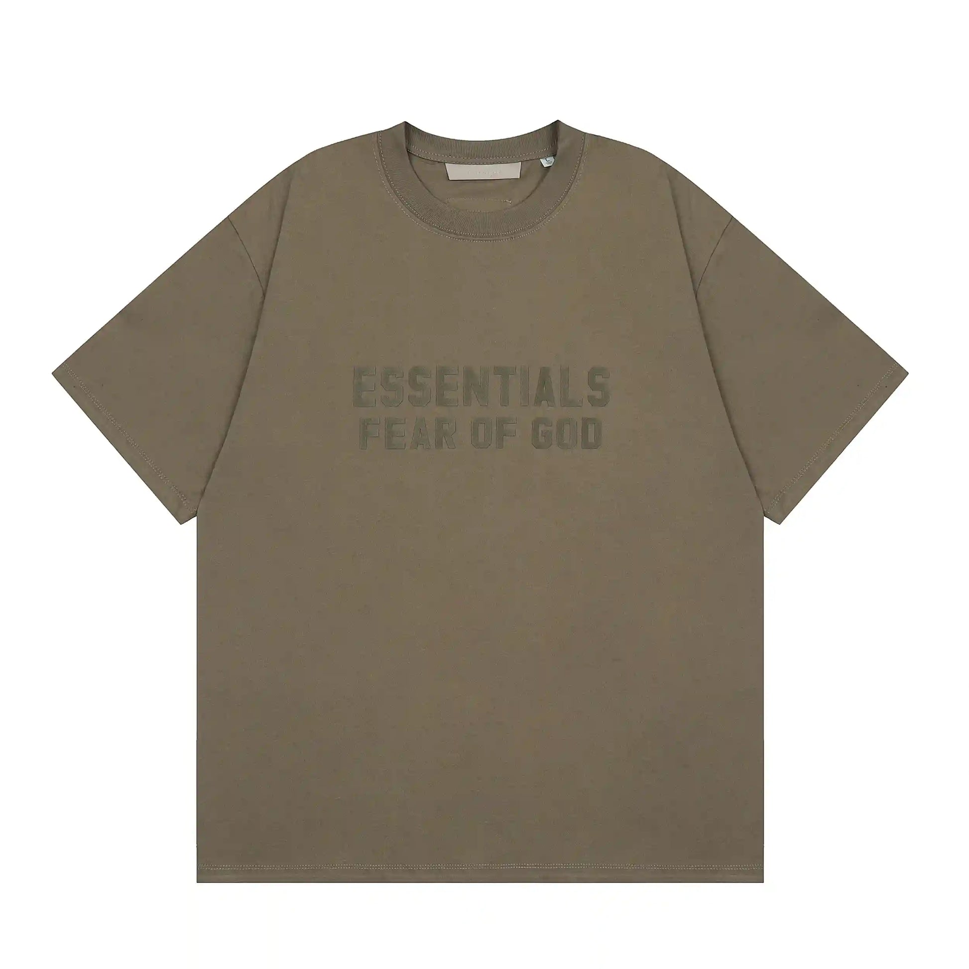 Classic crew neckline on essentials wood t-shirt by Fear of God