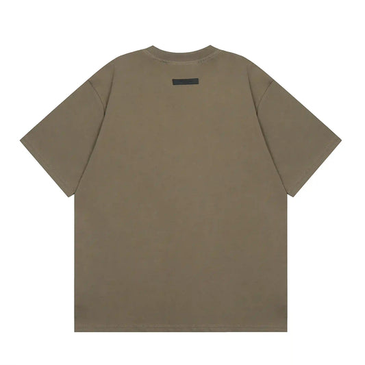 Everyday casual styling with essentials wood t-shirt by Fear of God
